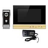 Perfk 7インチ　ビデオ　ドアホン　ドアベル　双方向　インターホン　高解像度　カメラ　モニター　防雨設計　全2色 - ゴールデン