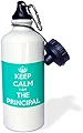 ローズWB _ 216309 _ 1 " Keep Calm I Am The Principalターコイズ"スポーツウォーターボトル、21オンス、ホワイト