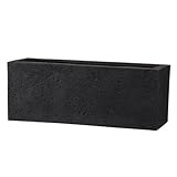 新素材 ポリストーンライト リガンデ プランター 100cm ブラック 樹脂製 大型植木鉢