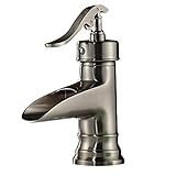 Rozin Single Lever Waterfall Spout Bathroom Basin Faucet Vessle Sink Mixer Tap Brushed Nickel [並行輸入品