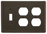 Bryant Electric NP182 3-Gang/2-Duplex/1-Toggle Nylon Wallplate, Standard, Brown [並行輸入品]