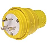 Woodhead 26W47 Watertite Wet Location Locking Blade Plug, 3 Wires, 2 Poles, NEMA L5-20 Configuration