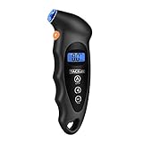 Tacklife tg01クラシックタイヤ圧力ゲージ100 PSI 4設定バックライトLCD表示とノンスリップグリップ