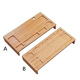 机上台 モニター台 小物整理収納 竹製 組立式 幅600mm (B)