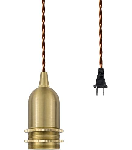 Amazon.co.jp : FSLIVING E17 真鍮ソケット 300cm レトロ コンセント式