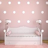 White Polka Dots Wall Decals (6"- 32 Decals) Removable Peel And Stick Matte Finish Vinyl Décor Stick