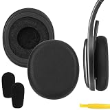 Geekria イヤーパッド互換性 パッド ロジクール Logitech H800 Wireless ヘッドホンに対応 パッド イヤー/イヤーカップ プロテインレザー (黒)