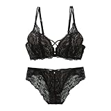 [Mon cher pigeon*] ブラジャー ショーツ セット モンシェルピジョン トリエブーケ ABCDE(BK-ブラック、E70-M)