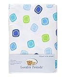 Luvable Friends Squared Off Fitted Crib Sheet - blue, one size by Luvable Friends