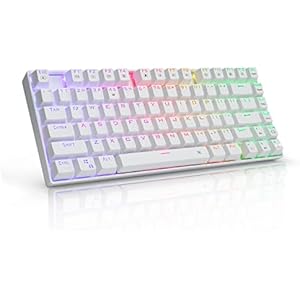 E元素z 静音ワイヤレスメカニカルキーボード 機械式ゲーミングキーボード81キー 2 4ｇ無線 充電式 Ledバックライト オフィス ゲーミング用 英語配列 ホワイト ピンク ホワイト 赤軸 Geartics