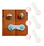 Toddler Child Home Safety Adhesive Cabinet Shelf Refrigerator Drawer Door Latch Lock, Pink 3 pcs by 