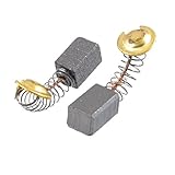 uxcell カーボンブラシ　電気モーターカーボンブラシ　2個入り　ダークグレー　ゴールドトーン　カーボン　　12x7x6mm