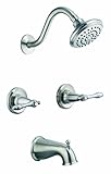 Design House 523480 Oakmont 2-Handle Tub and Shower Faucet, Satin Nickel Finish [並行輸入品]
