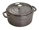 Staub 8.875 Quart Round Cocotte, Graphite Grey by Staub