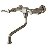 Kingston Brass KS1218TAL Kingston Brass Tudor Wall Mount 8 in. Center Vessel Sink Faucet