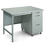 コクヨ オフィスデスク SR型デスク SD-SR5S3NN 片袖机 3段 幅106×奥行73×高さ74cm グレー