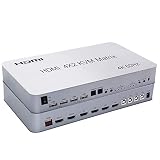 4X2 HDMI KVM マトリックススイッチ 4ポートデュアルモニター拡張ディスプレイ4K @ 60HzはUSB2.0デバイスをサポート最大4台のコンピューターを制御4IN 2 OUT 4K USB HDMI KVMスイッチボックス