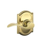 Schlage Lock Company F10ACC505CAM Series Accent w Camelot Rose Passage Door Locks Brass [並行輸入品]