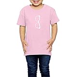 Ariesシャツ 2歳～６歳子どもＴシャツ眼鏡 騙し絵 サングラス ジュニアＴシャツ キッズＴシャツ ピンク 5-6 Toddler