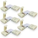 5pcs Pack 10mm L-shape 4-conductor Quick Splitter Right Angle Corner Connector for 5050 RGB LED Stri