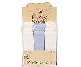 PIPSY KOALA Muslin Cloths 3 Pack (White Blue)