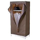 ハンガーラック 不織布カバー付き チャック付き 軽量 省スペース クローゼット ワードローブ 幅85.5cm ブラウン