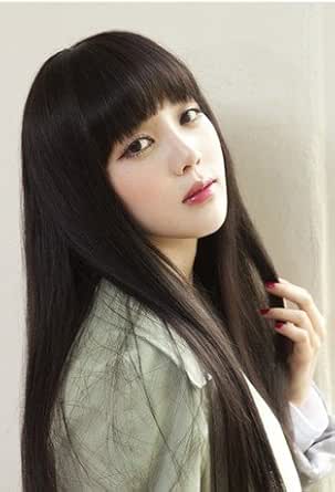 絶対バレない コスプレ にも ロングストレート ブラック ウィッグ ネット ２点セット コスプレ 仮装 通販 Amazon