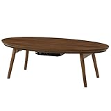 完成品 折りたたみ こたつ オールシーズン テーブル ちゃぶ台 机 丸型 〔楕円形直径120cm〕 ウォールナット