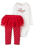 Just One You byカーターの赤ちゃんの女の子最初Valentines Day Bodysuit with Tutuパンツセット