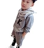 (オルル) OLULU ベビー服 男の子 キッズ 長袖 セットアップ 子供服 カットソー レギンス付き ハーフパンツg159110gy　110 グレー