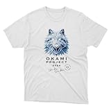 オオカミプロジェクト オフィシャルTシャツ ユニセックス メンズ レディース (L, ホワイト)