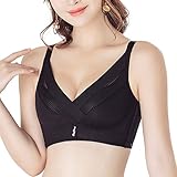 [Flos] ナイトブラ ノンワイヤー 谷間 秘密の盛れパッド バストアップ構造 メイク ランキング ブラジャー 脇肉 背中 すっきり 大きいサイズまで豊富 (80AB(36AB), ブラック)
