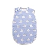 (newjp)スリーパー 6重ガーゼ 100％綿 ベビー用 夏 赤ちゃん 出産祝い (ブルーウサギ)