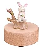 かわいいウサギの機械的な古典的なコレクティブなオルゴール、空を舞う城