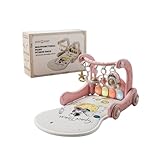 Sarinyベビージム プレイマット新生児プレイマット ファッションおもちゃ赤ちゃん 玩具 折り畳み マット ベビーマット 幼児おもちゃ 室内遊具 知育 おもちゃ 赤ちゃん 感覚刺激 出産祝い プレゼント（クッションの柄はランダムで発送されます） (ピンク)