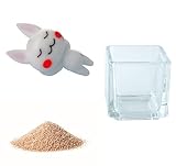花市場直送便 ミニチュアガラス ウサギごろごろ & カラーサンド ベージュ & 植え込み用グラス ニューブロックS