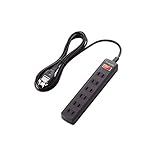 ELECOM 電源タップ 雷ガード 一括スイッチ スイングプラグ 6個口 2.5m ブラック T-K3A-2625BK