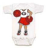 Georgia Bulldogs Heads Up 。Cheerleader Baby Onesie