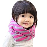 A.S.T(エーエスティー)ネッグウォーマー 防寒 キッズ 子供 ボーダー バイカラー (ピンク×グレー)