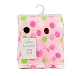 Little Beginnings Polka Dot Baby Blanket Boys/Girls Blue Pink (Pink) by Little Beginnings