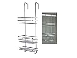 Generic 3 TIER OVER THE DOOR CHROME SHOWER CADDY HANGING SHELF BASKET TIDY ORGANISER NEW_1 & 2777 1_