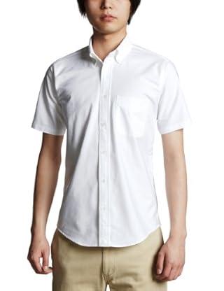 Supima Oxford Short Sleeve Buttondown Shirt 1216-218-0436: White