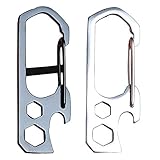 屋外のEDCツールメタルキーホルダーキーチェーンオーガナイザーカラビナドライバーオープナー六角レンチ2個