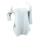 ファッション ストライプ マタニティ 授乳Tシャツ 7分袖 産前産後 妊婦服 - マタニティウェア レディース 授乳服 トップス [Zhhlinyuan]