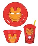 lotmart Kids LicensedプラスチックプレートBowls and Tumblers withストローBoys GirlsスーパーヒーローCartoon Characters and F