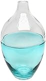Design Toscano Abey 13-Inch Hand-Blown Glass Vase, Small, Blue [並行輸入品]