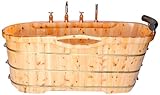 Alfiブランドab1136 61 " Cedar Soaking浴槽の自立インストールで、 60 Or More Gallons AB1136 1