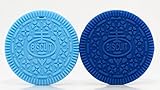 Cookie Biscuit Teething Toys BPA Free FDA Approved Navy Blue & Light Blue (Set of 2) A Safe Unique B