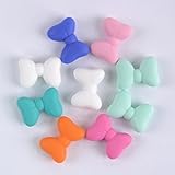 Kissteether 50pcs 新製品ハーフボウタイビーズビーズは、ベビーテイストブレスレット/ネックレスと食品グレードのシリコーンから作られたDIYファッションシリコーンペンダント (50pcs
