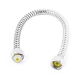 uxcell シャワーホース バスルーム 37cm長 ステンレス鋼 フレキシブル パイプ シルバートーン